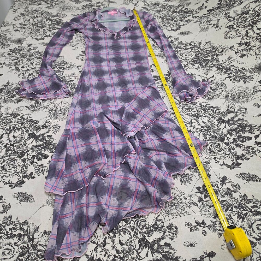 Dolls Kill Sugar Thrillz Plaid Mesh Dress - Picture 12 of 12